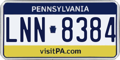 PA license plate LNN8384