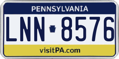 PA license plate LNN8576