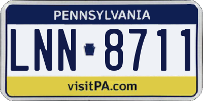PA license plate LNN8711