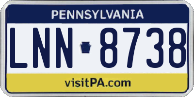 PA license plate LNN8738