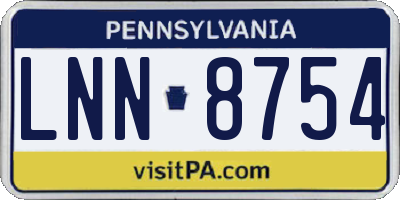 PA license plate LNN8754