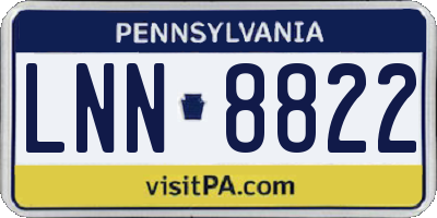 PA license plate LNN8822