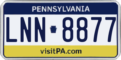 PA license plate LNN8877