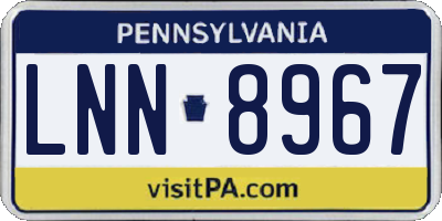 PA license plate LNN8967
