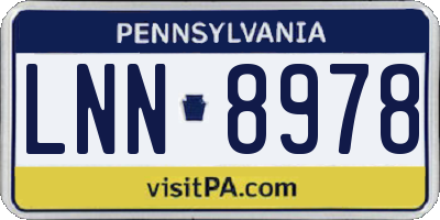 PA license plate LNN8978