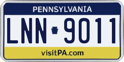 PA license plate LNN9011