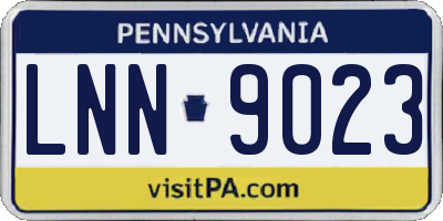 PA license plate LNN9023