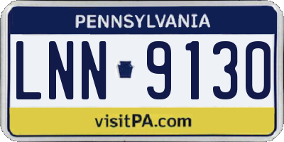 PA license plate LNN9130