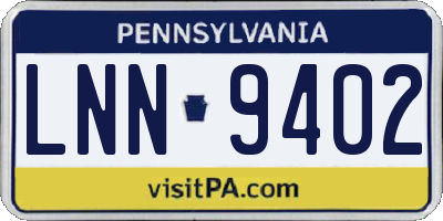 PA license plate LNN9402