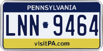 PA license plate LNN9464