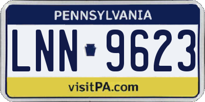 PA license plate LNN9623