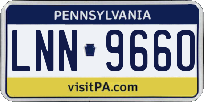 PA license plate LNN9660