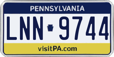 PA license plate LNN9744