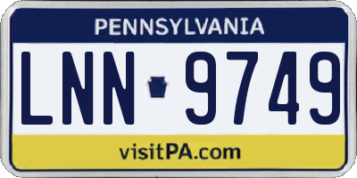 PA license plate LNN9749