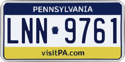 PA license plate LNN9761