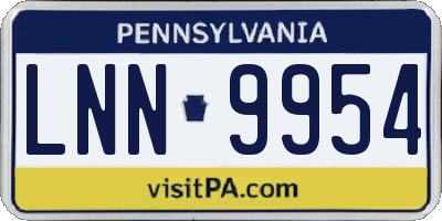 PA license plate LNN9954