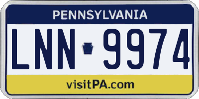 PA license plate LNN9974