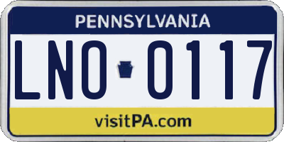 PA license plate LNO0117