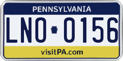 PA license plate LNO0156