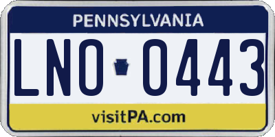 PA license plate LNO0443