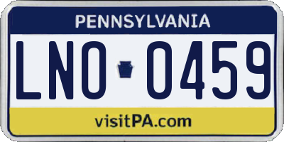 PA license plate LNO0459