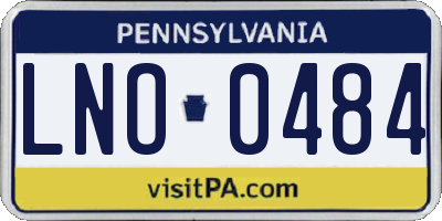 PA license plate LNO0484