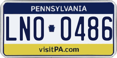 PA license plate LNO0486