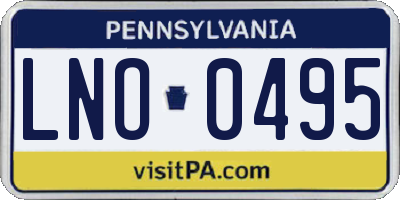 PA license plate LNO0495