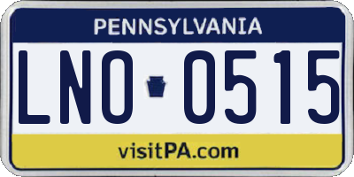 PA license plate LNO0515