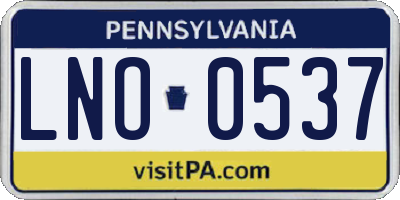 PA license plate LNO0537