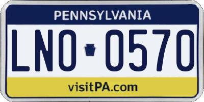 PA license plate LNO0570