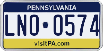 PA license plate LNO0574