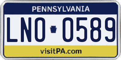 PA license plate LNO0589