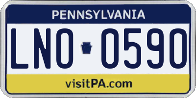 PA license plate LNO0590