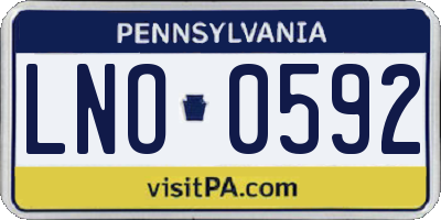 PA license plate LNO0592