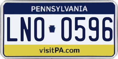 PA license plate LNO0596