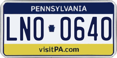 PA license plate LNO0640
