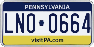 PA license plate LNO0664