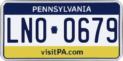 PA license plate LNO0679
