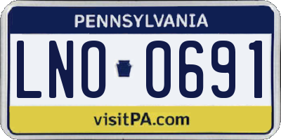 PA license plate LNO0691