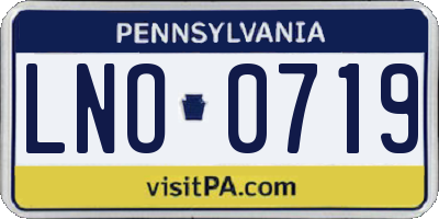 PA license plate LNO0719