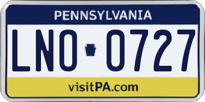 PA license plate LNO0727