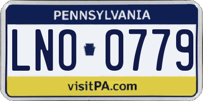 PA license plate LNO0779