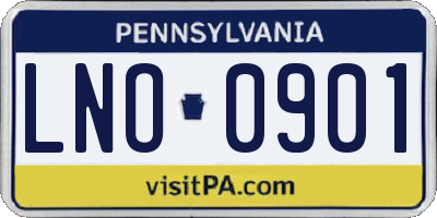 PA license plate LNO0901