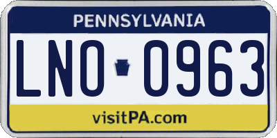 PA license plate LNO0963