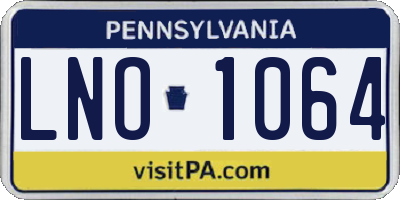 PA license plate LNO1064