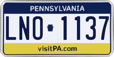 PA license plate LNO1137