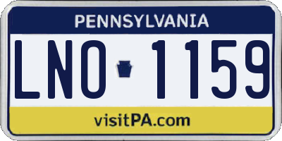 PA license plate LNO1159