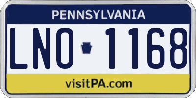 PA license plate LNO1168