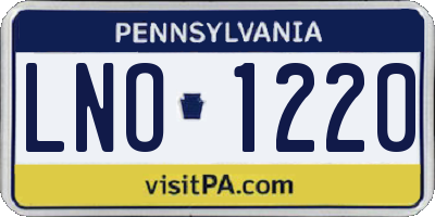 PA license plate LNO1220